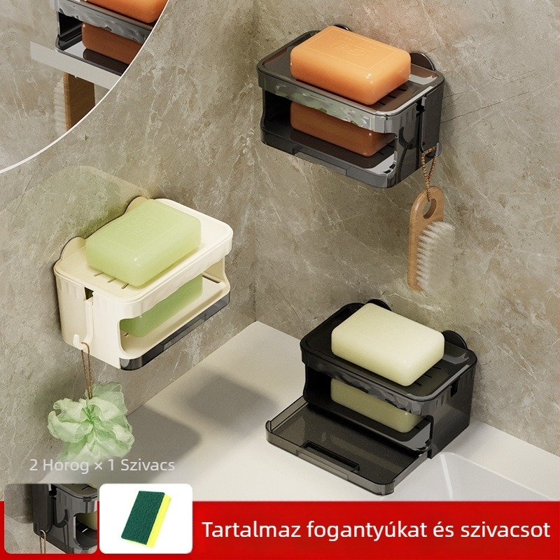 Medve formájú szappantartó vákuumos rögzítésű falra a fürdőszobába; Anyag: műanyag/PP; Márka: Deer Qin; Testreszabható