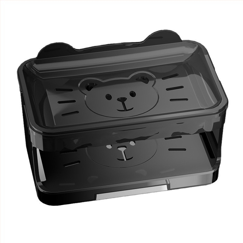 Medve formájú szappantartó vákuumos rögzítésű falra a fürdőszobába; Anyag: műanyag/PP; Márka: Deer Qin; Testreszabható