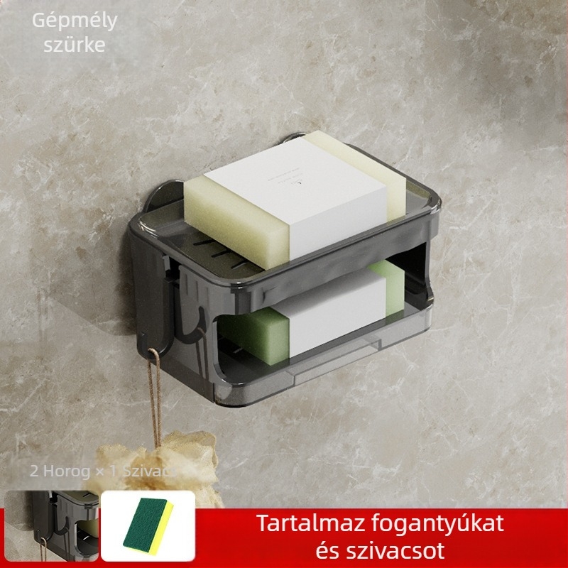 Medve formájú szappantartó vákuumos rögzítésű falra a fürdőszobába; Anyag: műanyag/PP; Márka: Deer Qin; Testreszabható