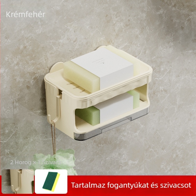 Medve formájú szappantartó vákuumos rögzítésű falra a fürdőszobába; Anyag: műanyag/PP; Márka: Deer Qin; Testreszabható