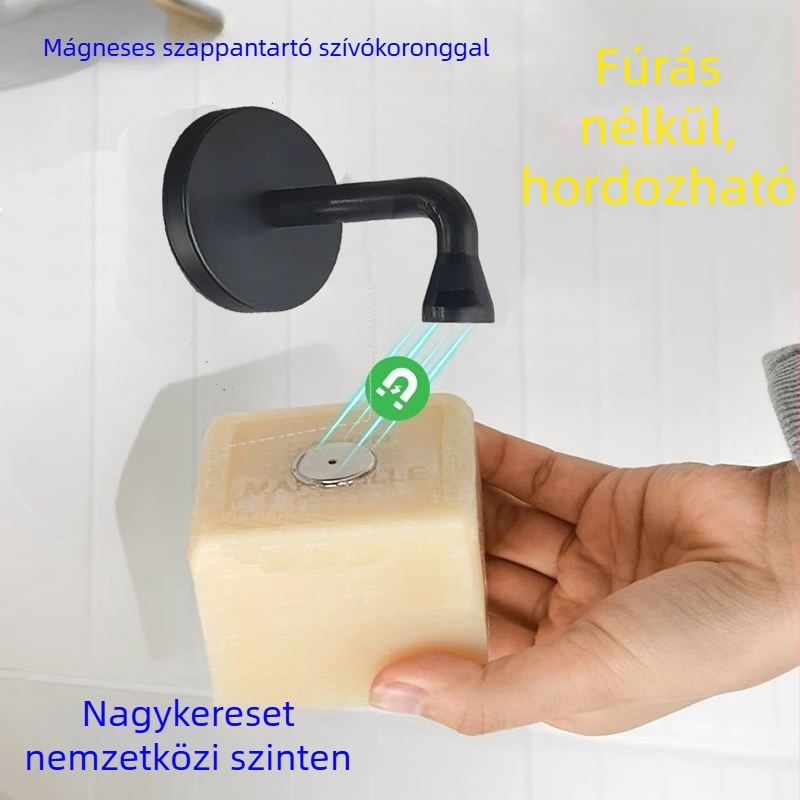 Szappantartó mágneses vákuumos rögzítéssel, műanyag, 200 darabos doboz, testreszabás elérhető