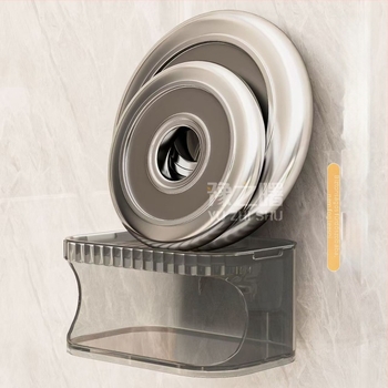 Fali szappanadagoló doboz szívókorongokkal és fedéllel, két szint, lefolyó, ABS anyagból