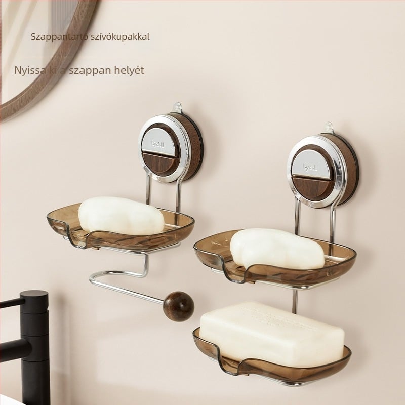 Falihoz rögzített szappontartó és tárolópolc (PP; fúrás nélküli; 27 egyrétegű és 36 kétszintes)