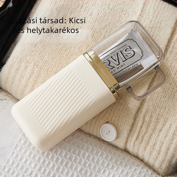 Fogkefetartó – 3 az 1-ben utazó készlet öblítő pohárral, műanyag, testre szabható, Damei