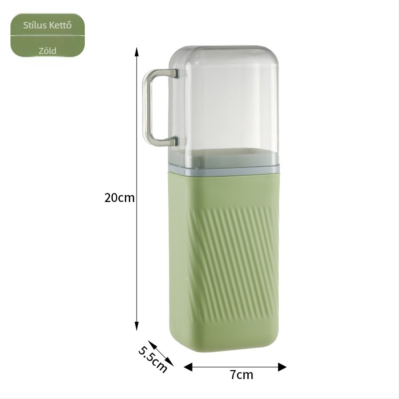 Fogkefetartó – 3 az 1-ben utazó készlet öblítő pohárral, műanyag, testre szabható, Damei