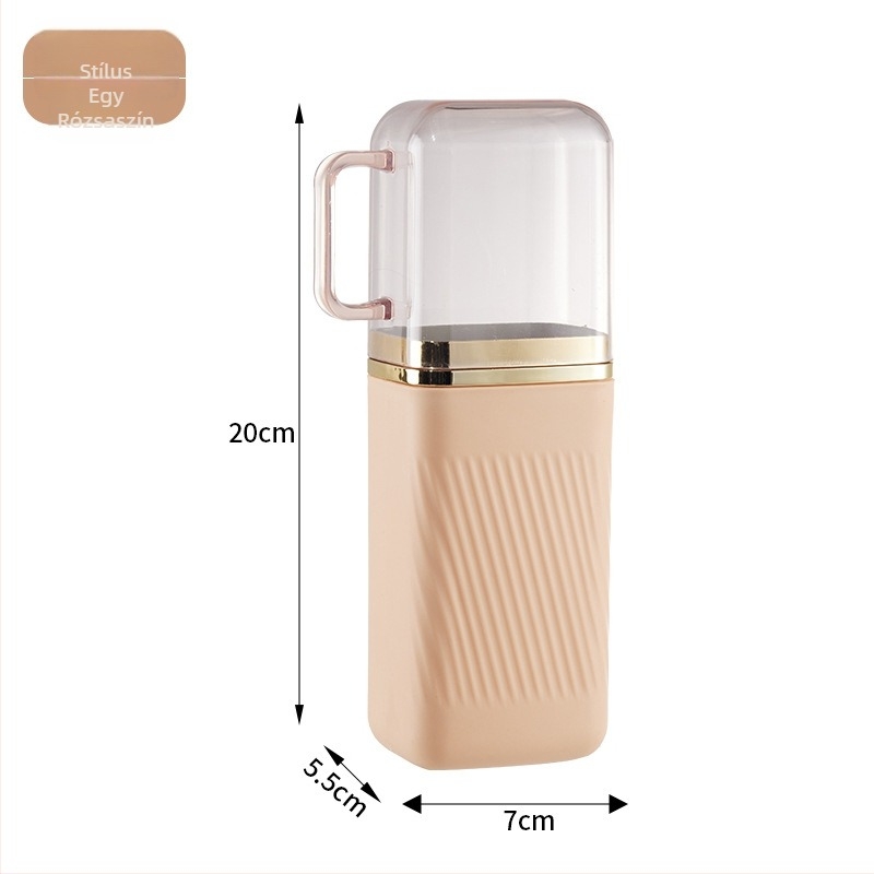 Fogkefetartó – 3 az 1-ben utazó készlet öblítő pohárral, műanyag, testre szabható, Damei