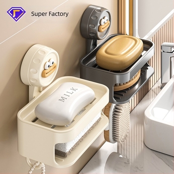 Guangkai műanyag suction cup szappantartó, falra szerelhető – fúrás nélküli fürdőszobai rendező