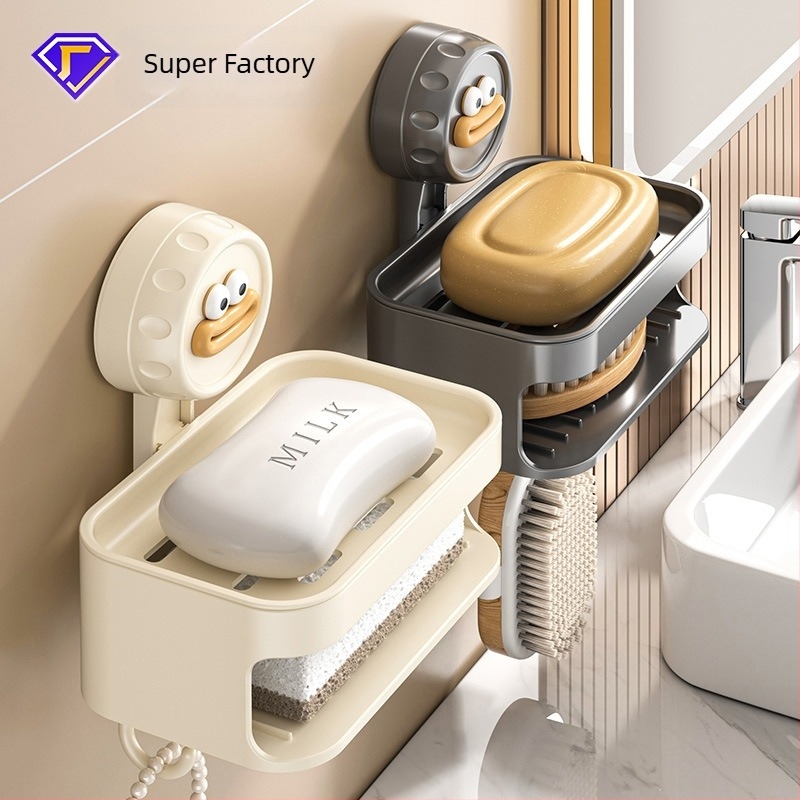 Guangkai műanyag suction cup szappantartó, falra szerelhető – fúrás nélküli fürdőszobai rendező