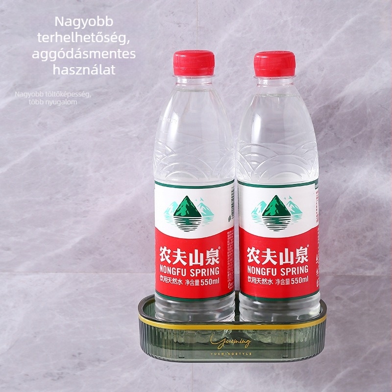 PET Szappantartó falra szerelhető, lefolyó funkcióval, szívókoronggal, fedél nélkül