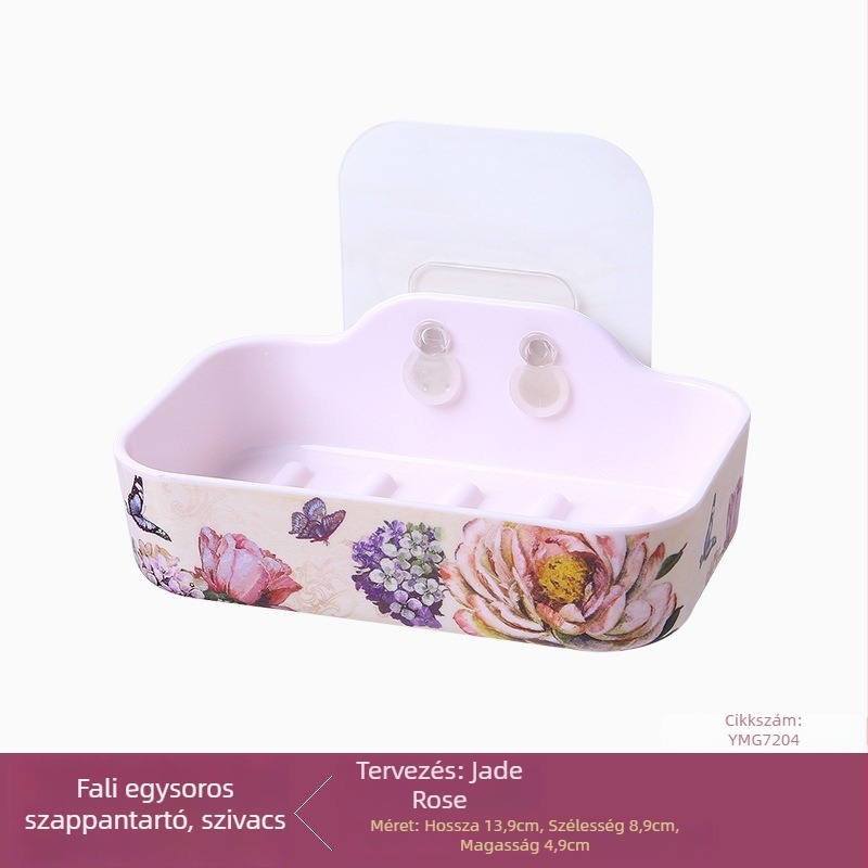 Hill Falra szerelhető szappantartó vákuumos szívókoronggal, lyukasztás nélküli fürdőszobai tároló; anyag: nyom nélküli ragasztócsíkok + melamin; 1 db; testreszabható