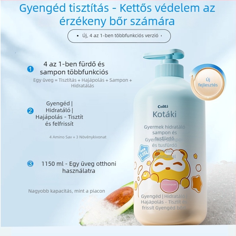 Little Raccoon Gyermekeknek 2 az 1-ben sampon és tusfürdő – újszülötteknek, fürdő készlet, 12 db