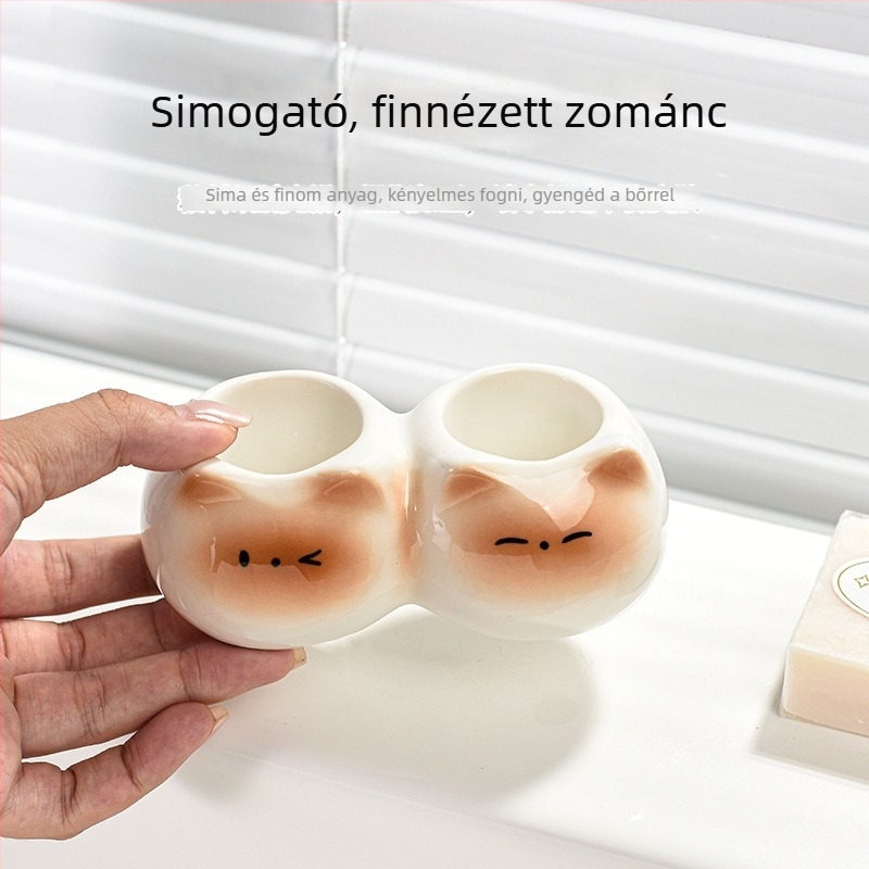 Macskamintás elektromos fogkefetartó, kerámia alap, tároló funkció — Dizhen poetry