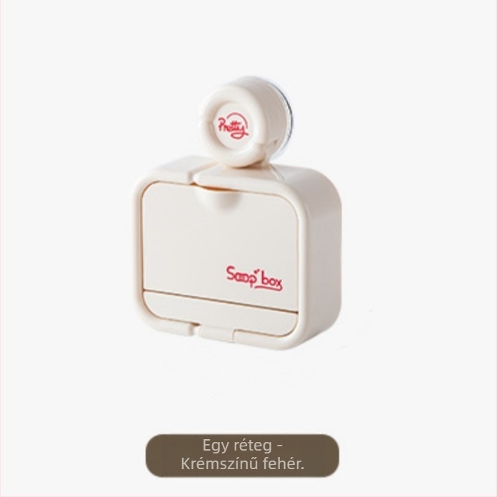 ABS anyagú szappantartó vákuumos csatlakozással és felnyitható fedéllel, falra szerelhető csepegőtálcával, modell JH-9879