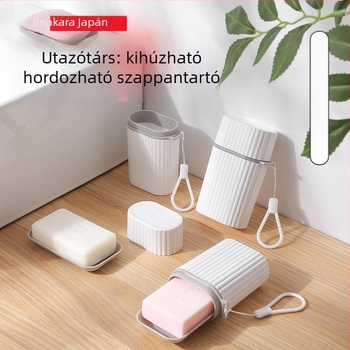 Utazó szappontartó — hordozható, zárt és vízálló a leeresztővel és kupakkal (Műanyag, Imakara, 57 db)