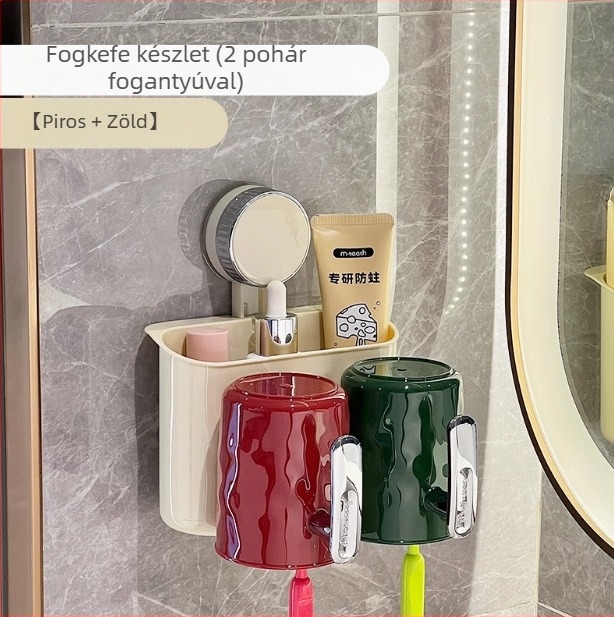 Fali fogkefetartó szívókoronggal, műanyag, tároláshoz, fúrás nélkül