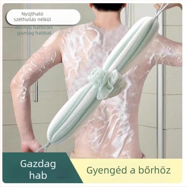 Nagy nyújtható fürdőgolyó felnőtteknek, habfürdő törölköző és hátradírozó kefével, tartós és elegáns