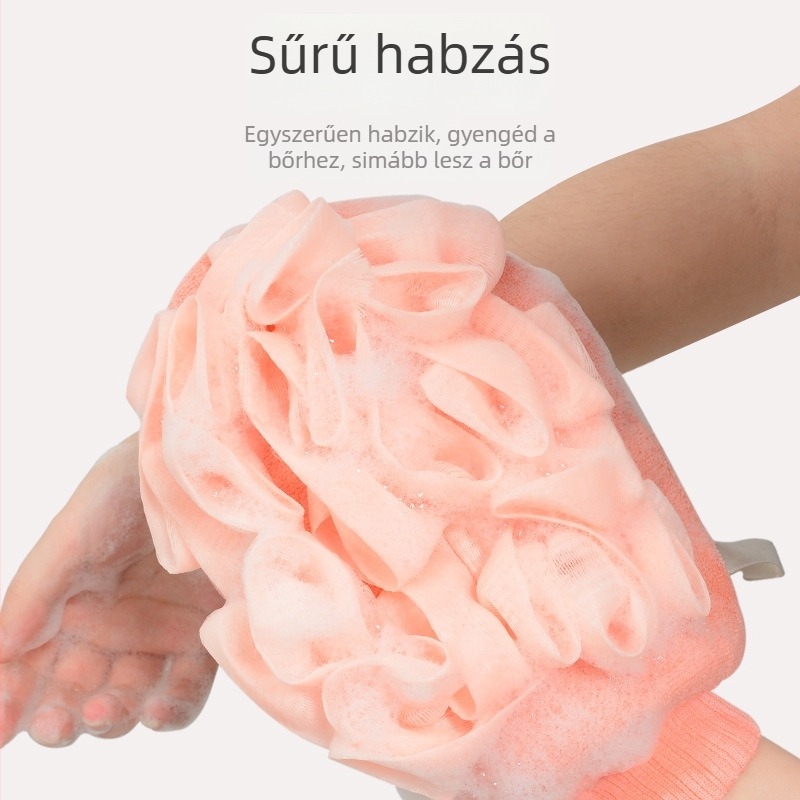 Jie Liya Két az egyben fürdő törölköző és fürdő virág, kétoldalas hátmasszázs kesztyű habzó golyóval (Márka Jie Liya; Doboz: 50 db)