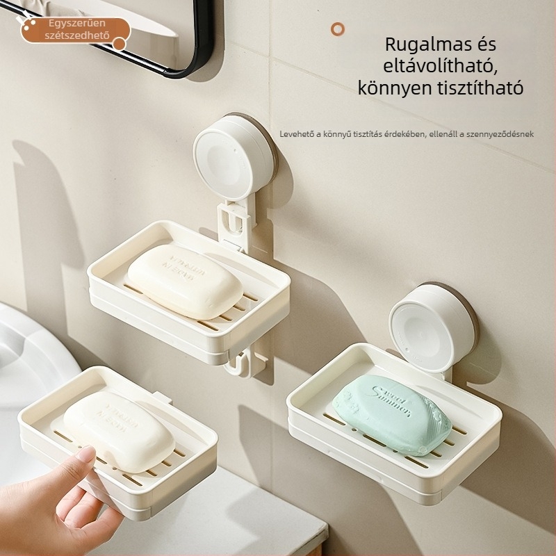 Műanyag mosdóba való szappantartó, akasztó nélküli, drenázs, két szint - 60 db