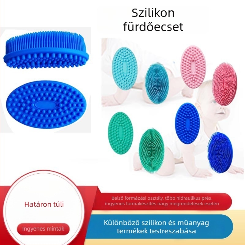 Szilikon fürdő- és samponecset babáknak és gyerekeknek - hordozható, szenzoros tapintási edző ecset