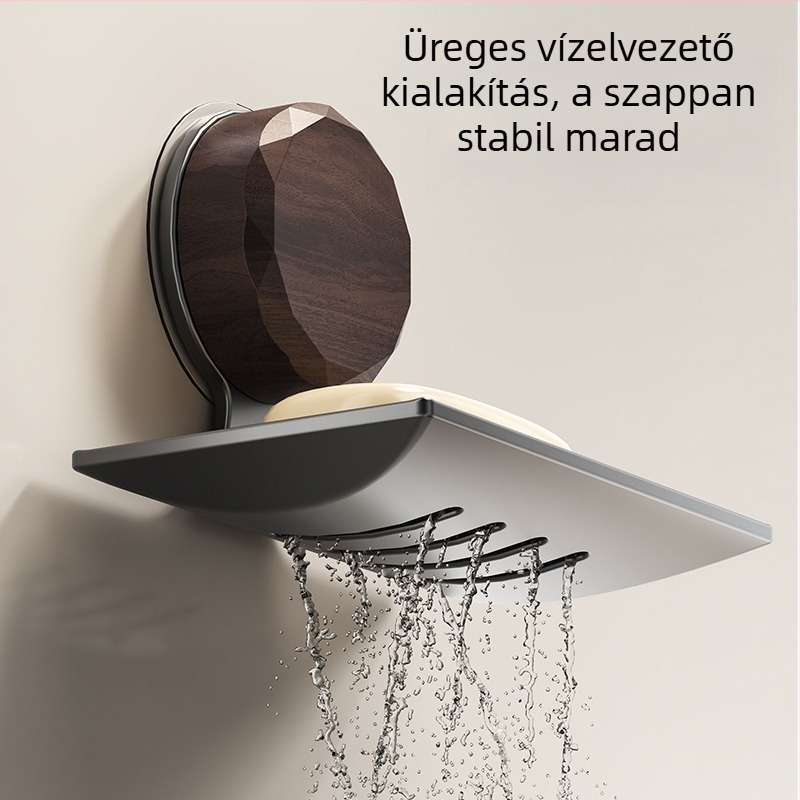 Fali szappantartó doboz szénacélból, fedéllel, fúrás nélkül