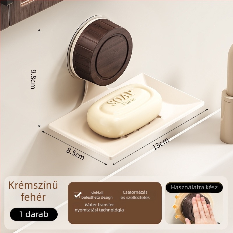 Fali szappantartó doboz szénacélból, fedéllel, fúrás nélkül