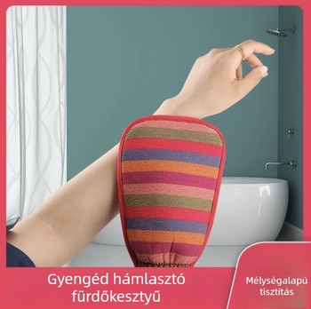 Felnőtt fürdőkesztyű hátmosóval és szennyeződés eltávolítóval, szövött anyag