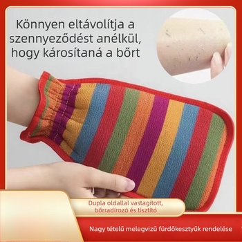 Felnőtt fürdőkesztyű hátmosóval és szennyeződés eltávolítóval, szövött anyag