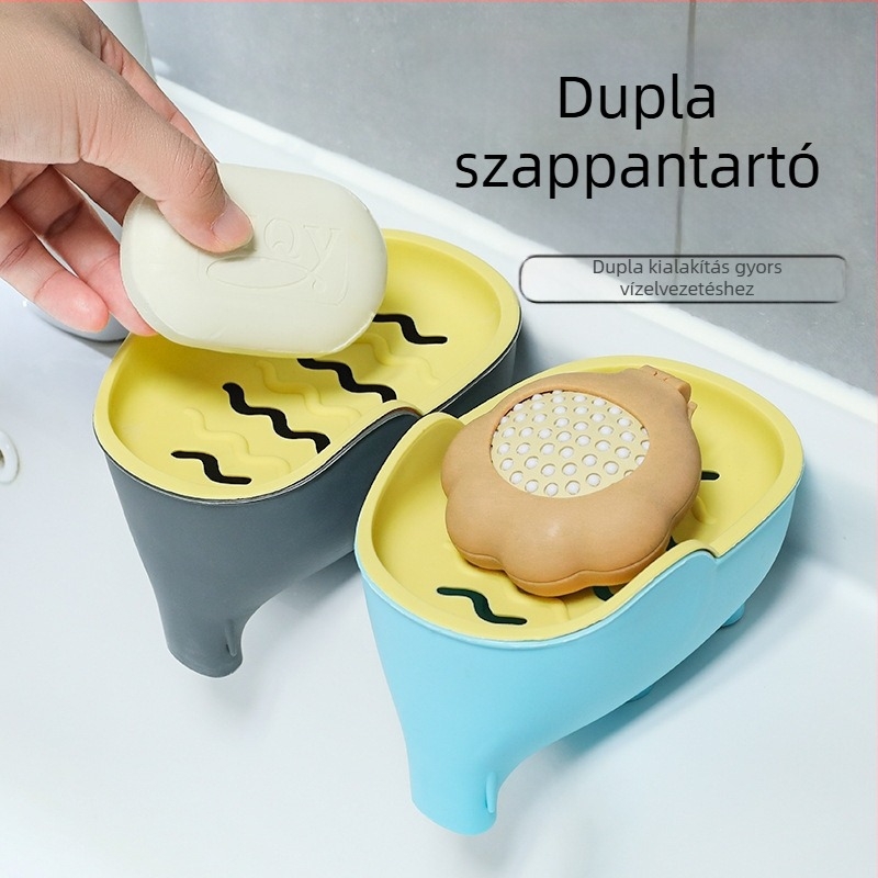 Elefánt ormányos szappan-doboz, műanyagból, fedél nélküli, szívókorong nélkül