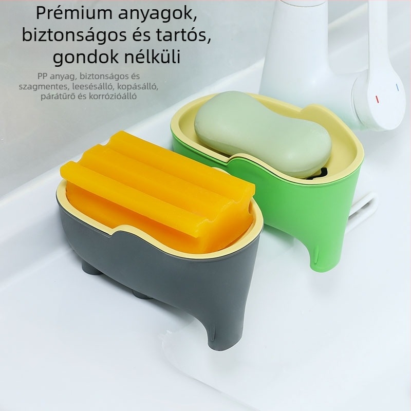 Elefánt ormányos szappan-doboz, műanyagból, fedél nélküli, szívókorong nélkül