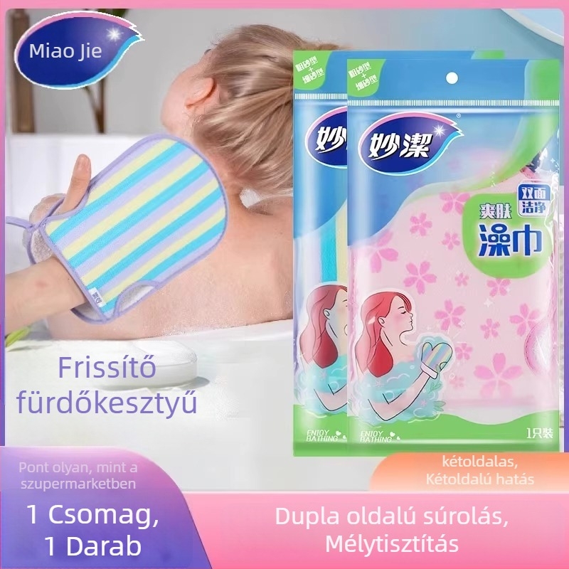 Miaojie fürdőkesztyűk - pamut, kétoldalas, vastagított, felnőtteknek