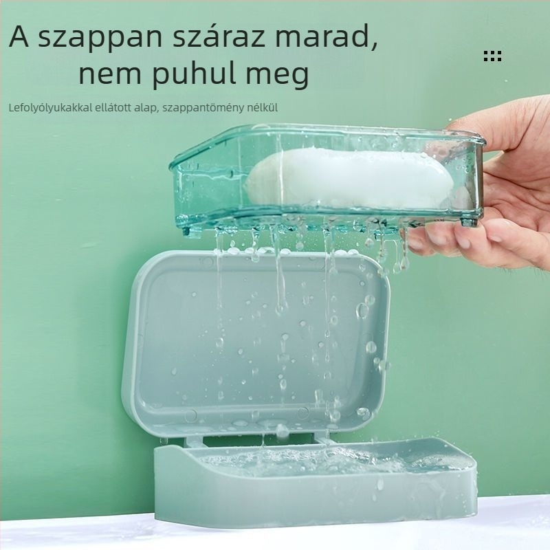 Flip-top kupakkal ellátott szappantartó doboz, PP anyag, logó nyomtatás elérhető, testreszabás