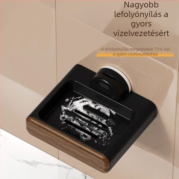 Falra szerelhető műanyag szappontartó ventuzával, drenaž funkcióval, fúrás nélkül, logónyomás lehetséges