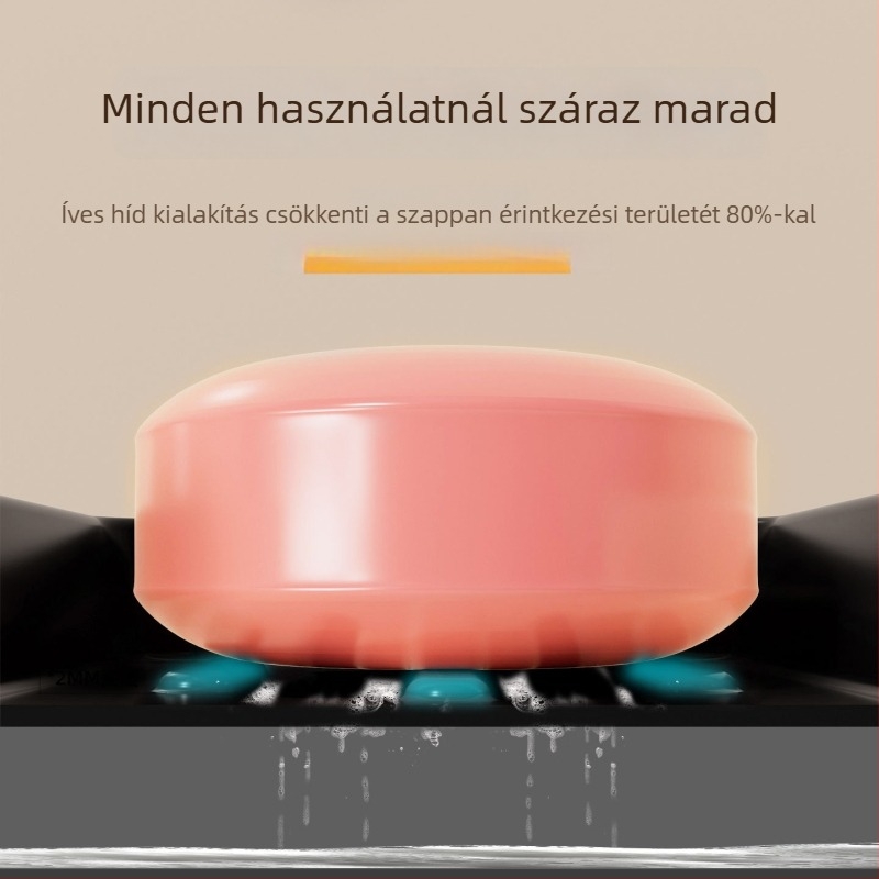 Falra szerelhető műanyag szappontartó ventuzával, drenaž funkcióval, fúrás nélkül, logónyomás lehetséges