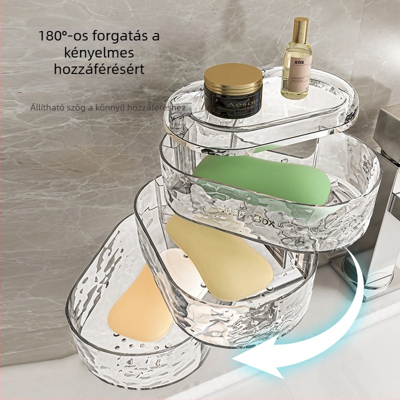 Műanyagból készült forgó szappantartó, 3-szintes falra szerelhető leeresztő állvánnyal – 100 darabos csomag, Márka One Hundred Best