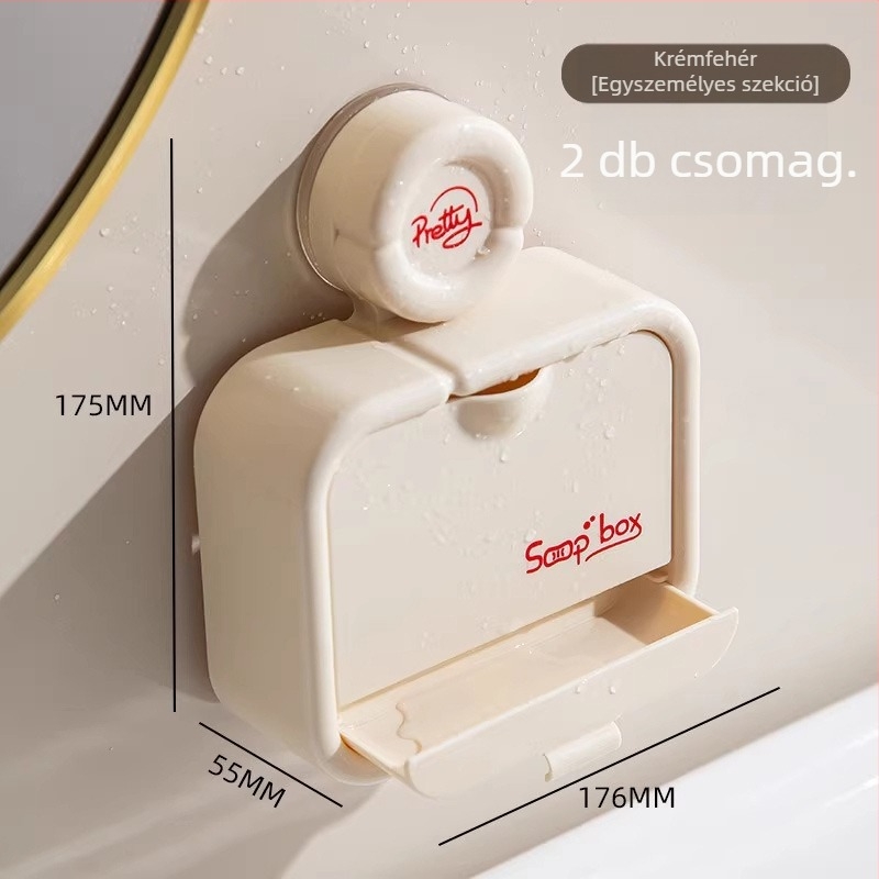 Bambuszból készült falra szerelhető szappantartó drénnel (Anyag: bambusz; Szerelés: falra; Drenázs; Fedél nélkül)