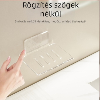Kiandel akril falra szerelhető szappantartó drénnel, fúrás nélkül