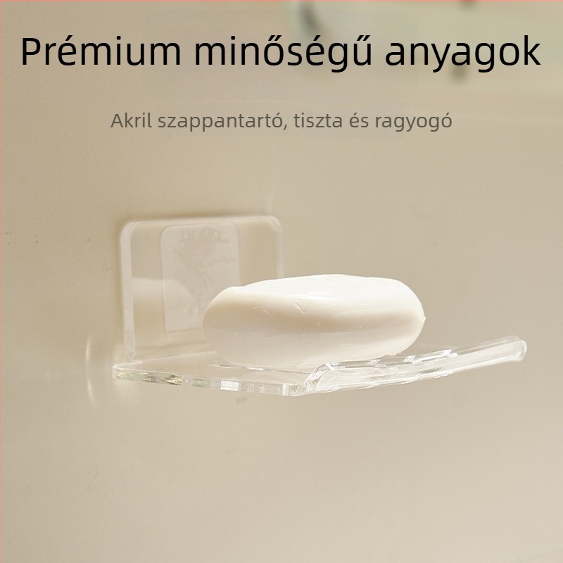 Kiandel akril falra szerelhető szappantartó drénnel, fúrás nélkül
