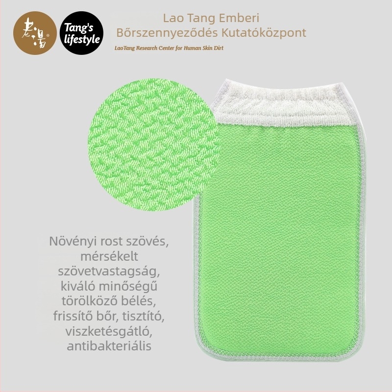 Kétrétegű hátmasszírozó törölközőkesztyű durva szemcsés felülettel, gyors tisztítás