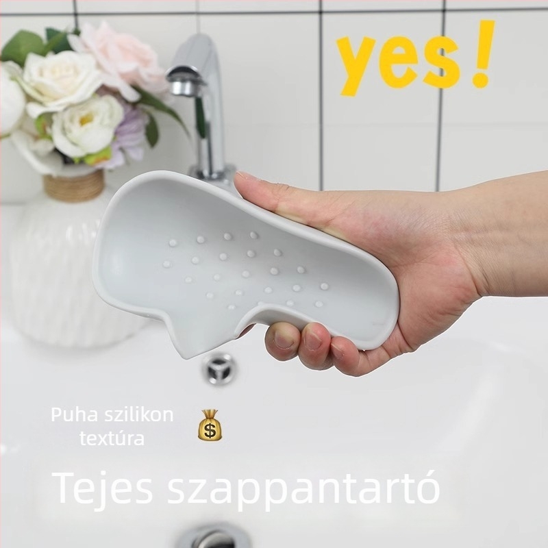 Szilikon szappantartó drenázs funkcióval – perforáció nélkül, a fürdőszobába és a konyhába