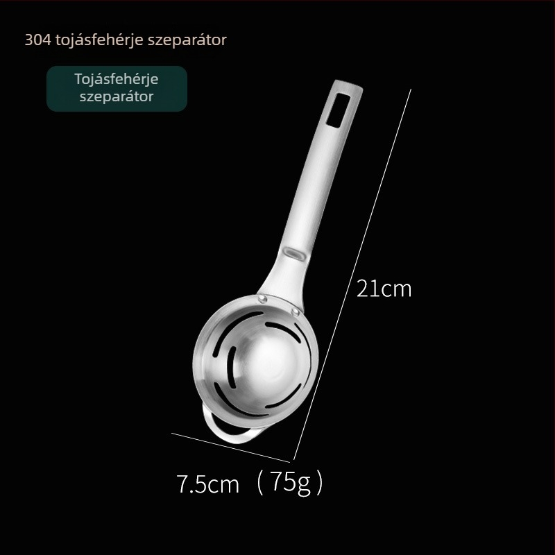 Tojássárgája és fehérje szeparáló – rozsdamentes acél, manuális konyhai sütőeszköz, K03980