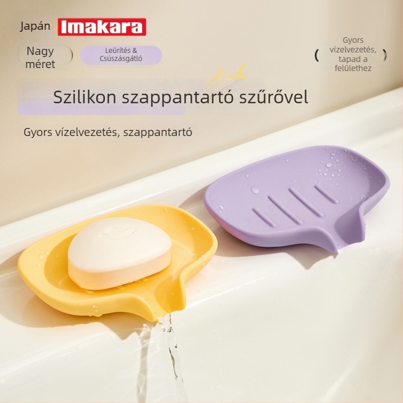 Szilikon szappantál lefolyóval, fúrás nélkül – fürdőszobába