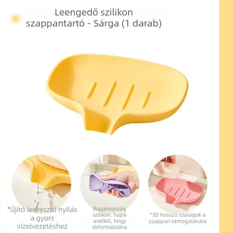 Szilikon szappantál lefolyóval, fúrás nélkül – fürdőszobába