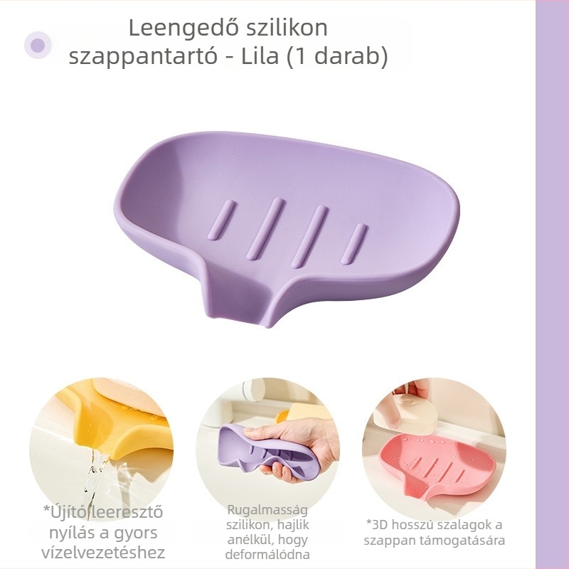 Szilikon szappantál lefolyóval, fúrás nélkül – fürdőszobába