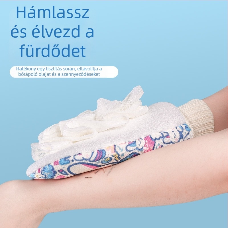Yunrui Kétoldalas habos fürdőszivacs – 2-in-1 háztartási eszköz gyerekeknek és felnőtteknek, univerzális használat, Anyag: poliészter-pamutszivacs; Doboz 30 db