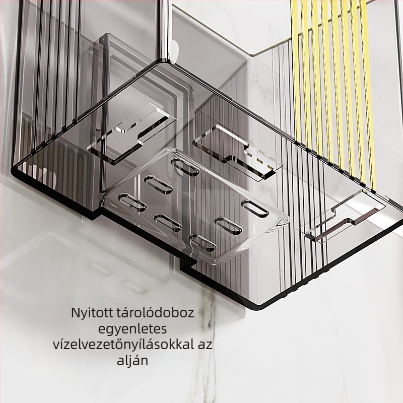 Falra szerelhető fogkefetartó, műanyag, tárolásra, testreszabható