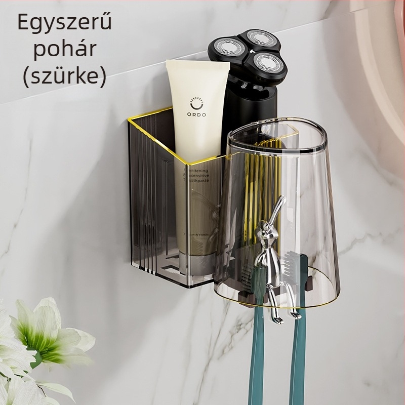Falra szerelhető fogkefetartó, műanyag, tárolásra, testreszabható
