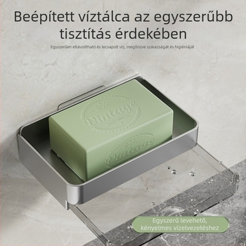 Fürdőszobai szappontartó szívófejjel, fúrás nélküli szerelés – ABS vastag, fedél nélkül, logó nyomtatás választható, testreszabás elérhető