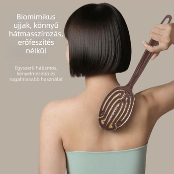 Kókuszrostos fürdőecset, disznó szőrzet imitáció, tenyér-íves ergonomikus kialakítás, 2-az-1-ben száraz és nedves használathoz, hosszú nyele