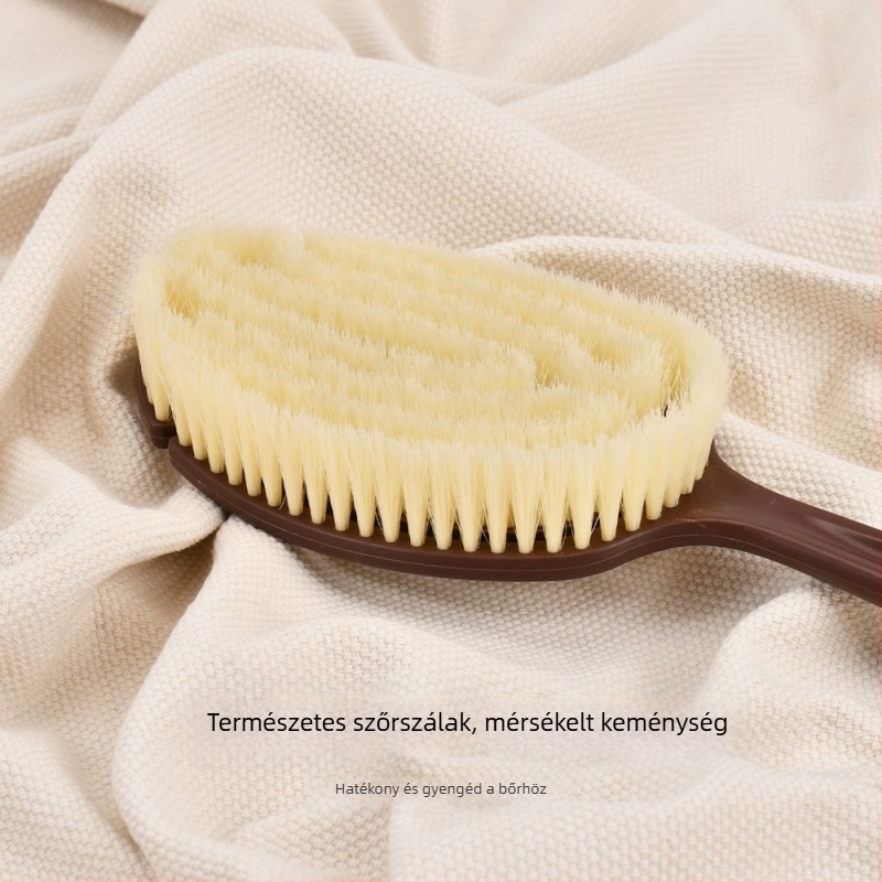 Kókuszrostos fürdőecset, disznó szőrzet imitáció, tenyér-íves ergonomikus kialakítás, 2-az-1-ben száraz és nedves használathoz, hosszú nyele
