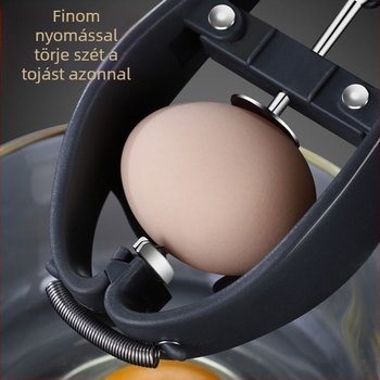 2-in-1 tojásnyitó és fehérje szétválasztó, 304 rozsdamentes acél, kézi működtetés